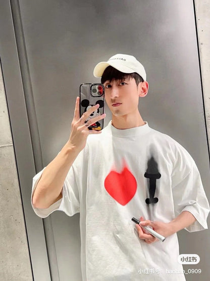 T-shirt beige Balenciaga à motif abstrait