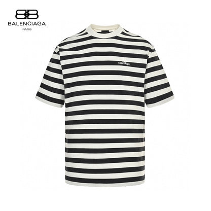 T-shirt rayé noir et blanc Balenciaga