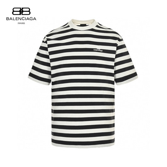 T-shirt rayé noir et blanc Balenciaga