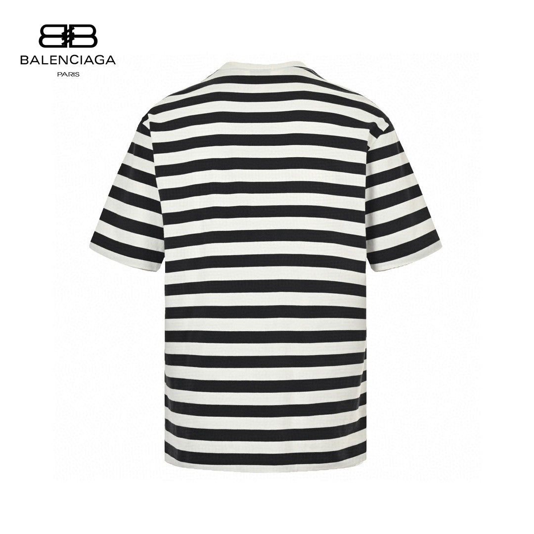 T-shirt rayé noir et blanc Balenciaga