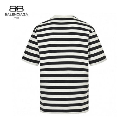 T-shirt rayé noir et blanc Balenciaga