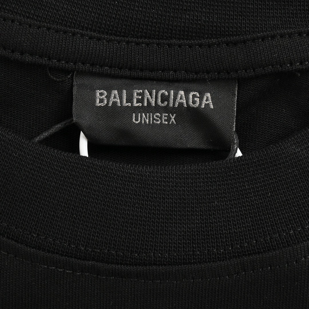 T-shirt Balenciaga à logo bleu (noir)