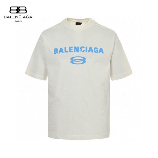 T-shirt Balenciaga à logo bleu (blanc)