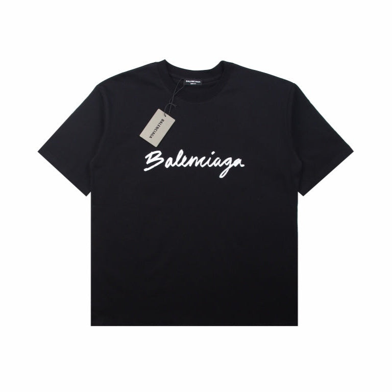 T-shirt noir Balenciaga à logo calligraphique