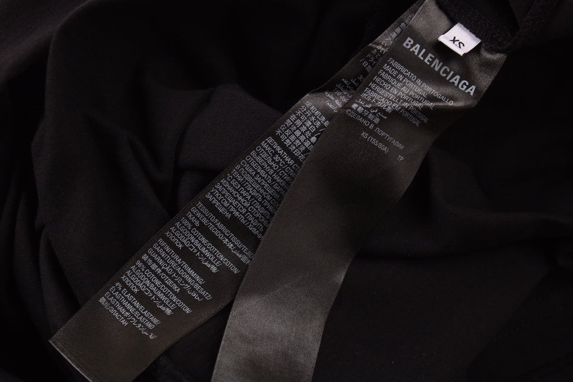 T-shirt noir Balenciaga à logo calligraphique