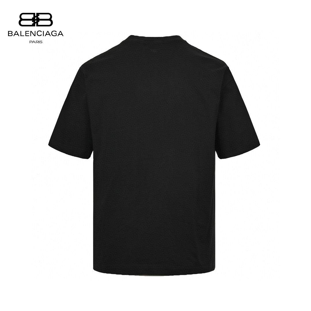 T-shirt Balenciaga à logo « BB » craquelé (noir)