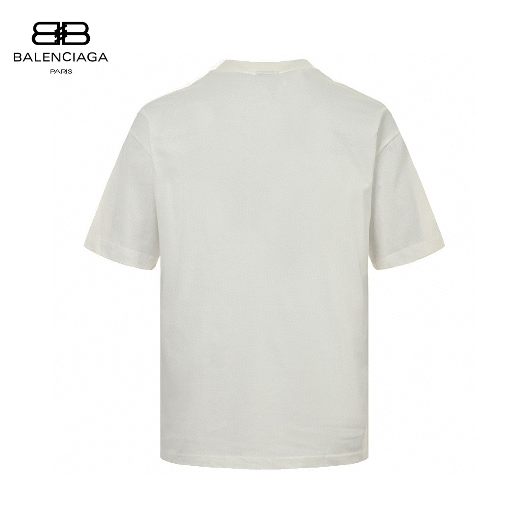 T-shirt Balenciaga à logo « BB » craquelé (blanc)