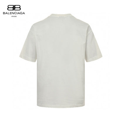 T-shirt Balenciaga à logo « BB » craquelé (blanc)