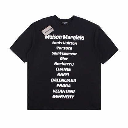 T-shirt noir Balenciaga avec noms de designers