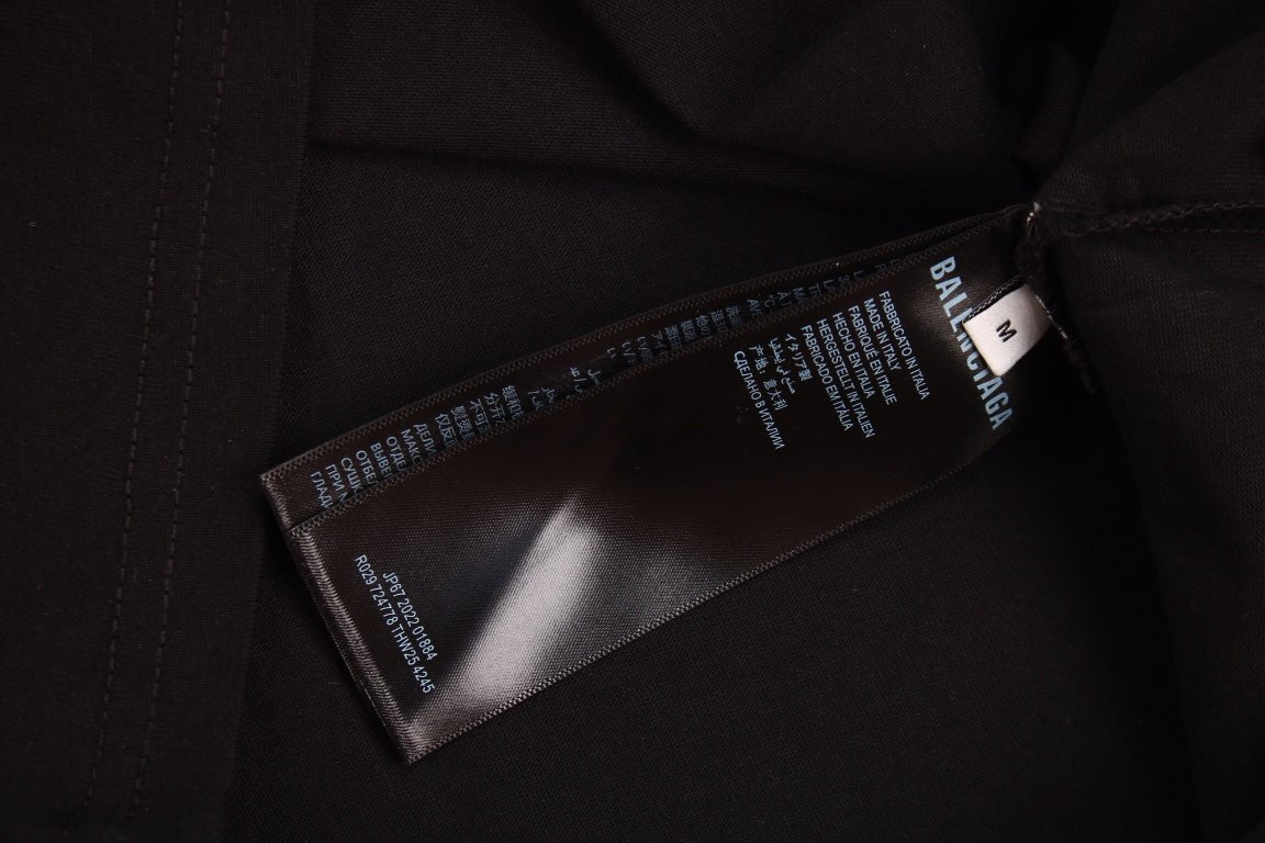 T-shirt noir Balenciaga avec noms de designers