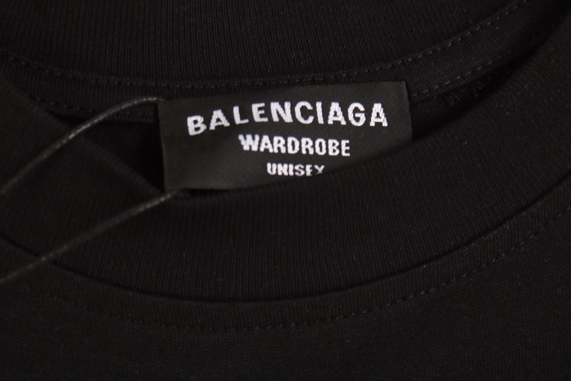 T-shirt noir Balenciaga avec noms de designers