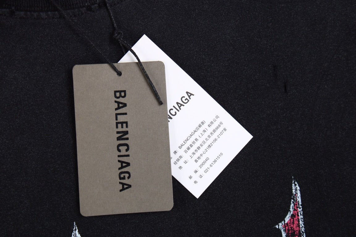 T-shirt Balenciaga Devil's Eiffel Tower noir