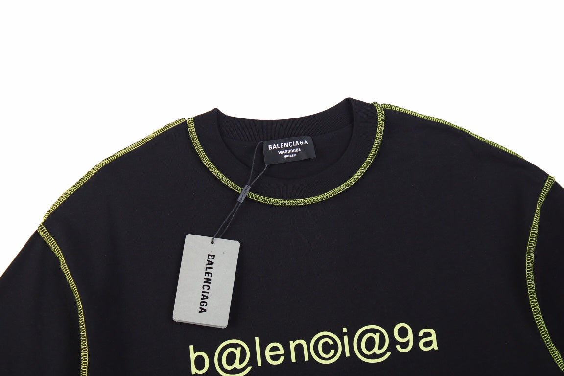 T-shirt Balenciaga Digital Age Logo - Noir