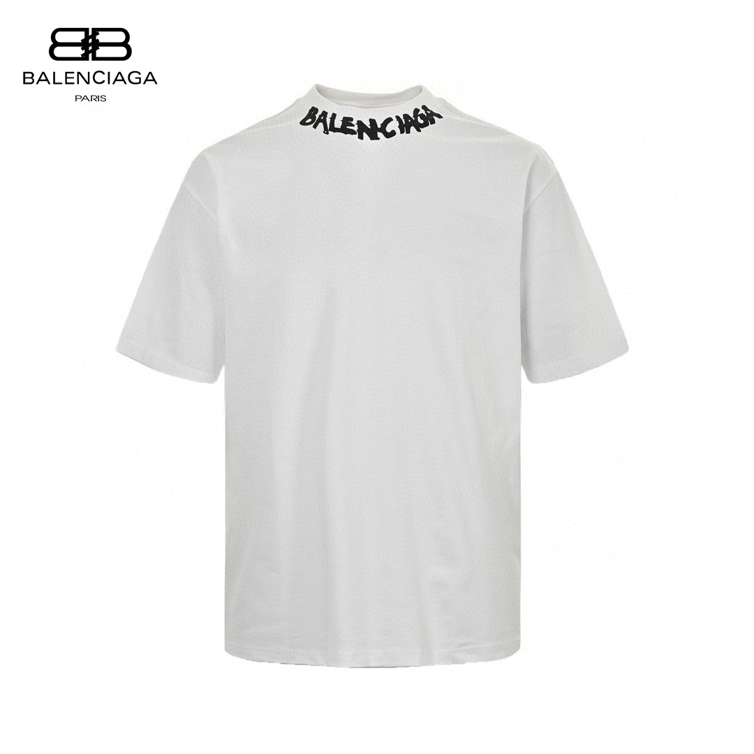 T-shirt Balenciaga à logo déformé (blanc)