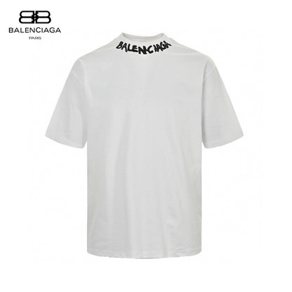T-shirt Balenciaga à logo déformé (blanc)