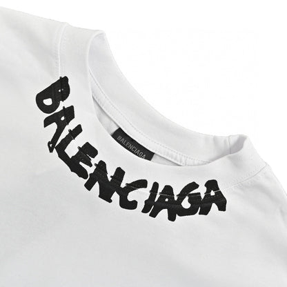 T-shirt Balenciaga à logo déformé (blanc)