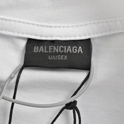 T-shirt Balenciaga à logo déformé (blanc)