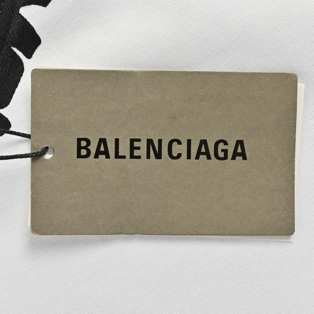 T-shirt Balenciaga à logo déformé (blanc)
