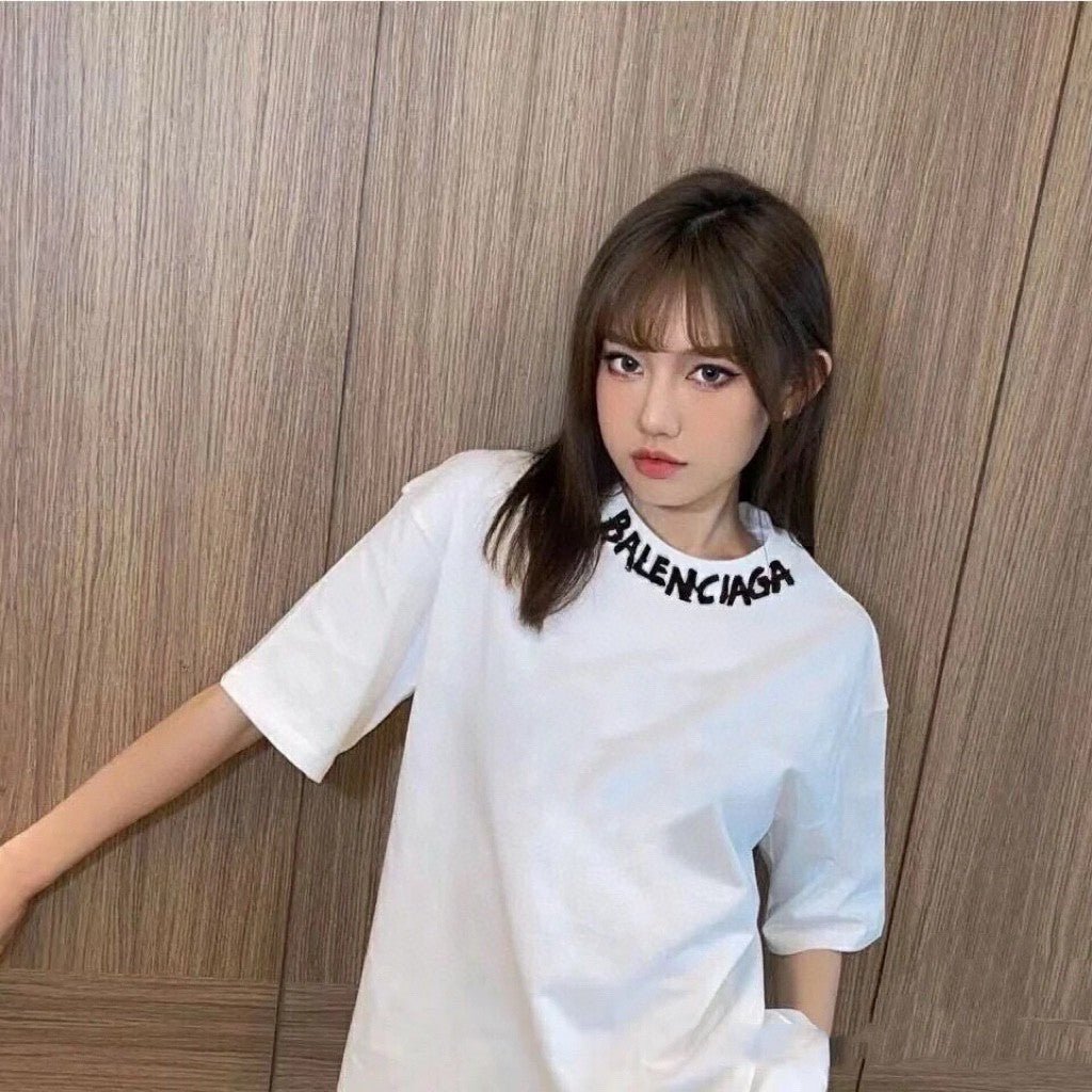 T-shirt Balenciaga à logo déformé (blanc)