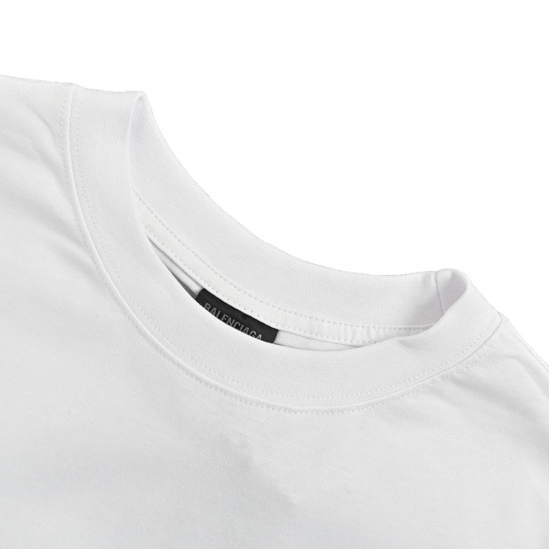 T-shirt Balenciaga à logo déformé (blanc)