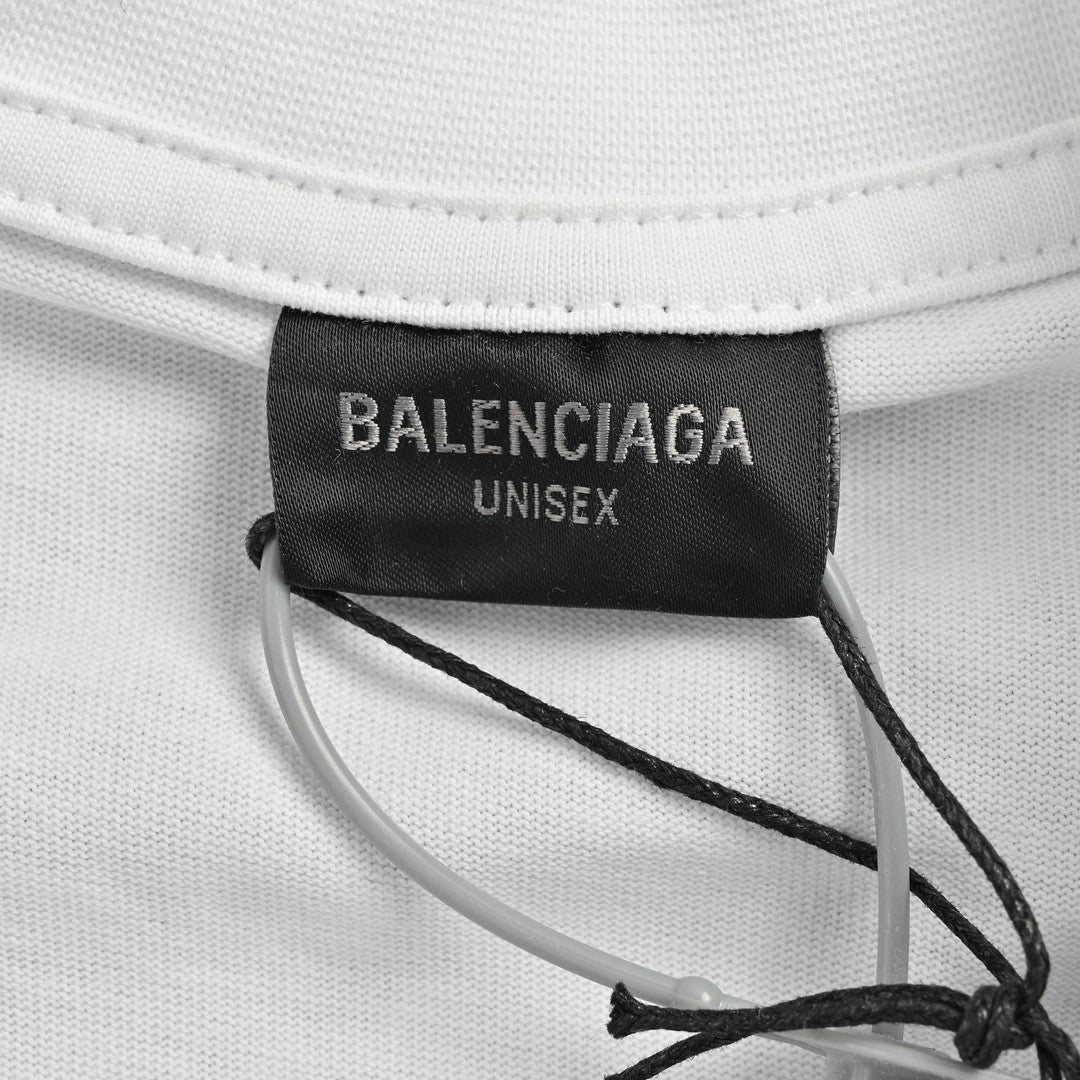 T-shirt Balenciaga à logo déformé (blanc)