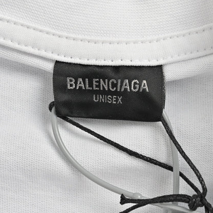 T-shirt Balenciaga à logo déformé (blanc)