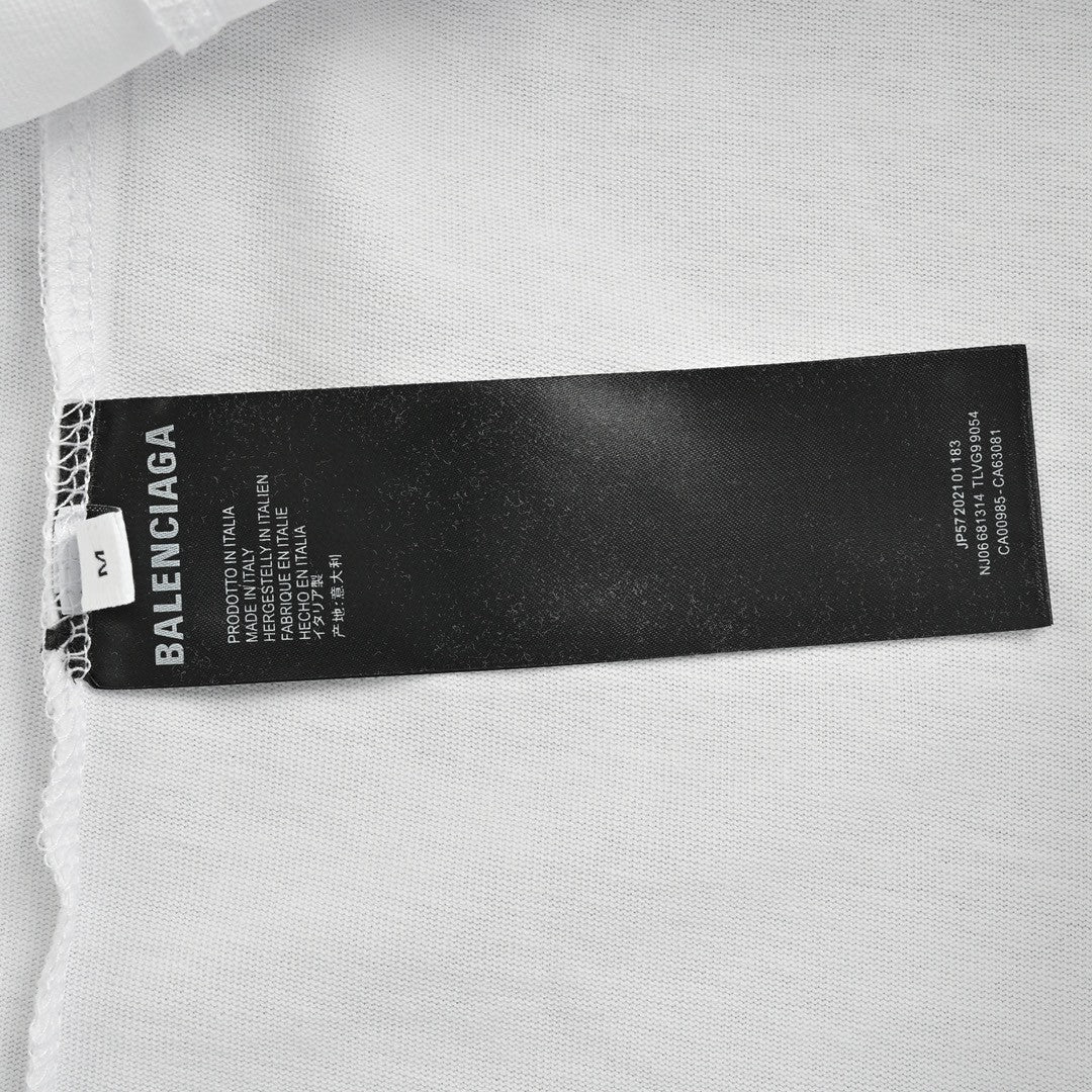 T-shirt Balenciaga à logo déformé (blanc)