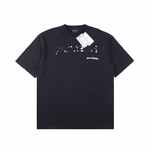 T-shirt Balenciaga à logo vieilli noir
