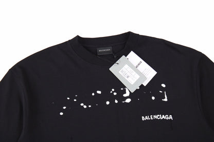 T-shirt Balenciaga à logo vieilli noir