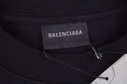 T-shirt Balenciaga à logo vieilli noir