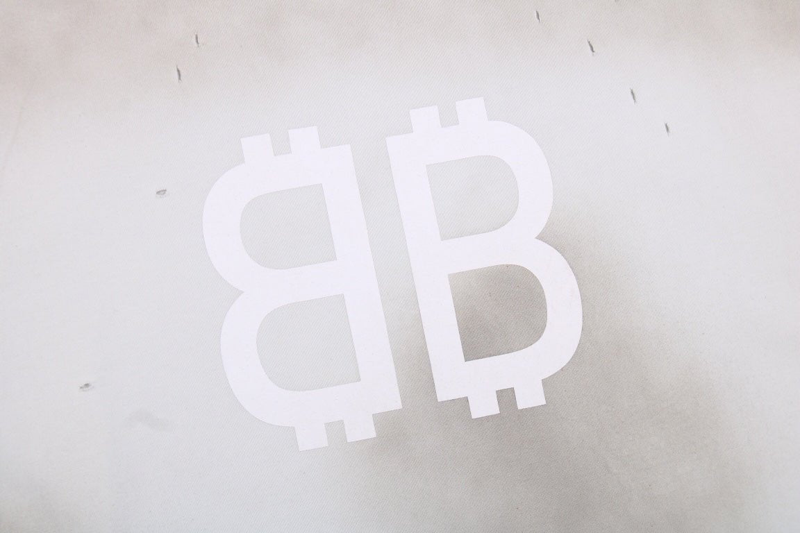 T-SHIRT BALENCIAGA À LOGO VIEILLI BLANC GRIS