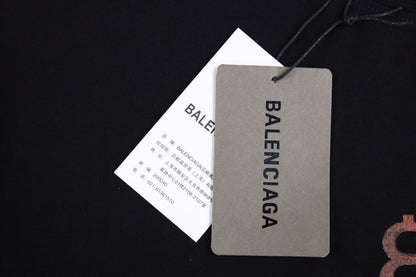 T-shirt Balenciaga à double logo B noir