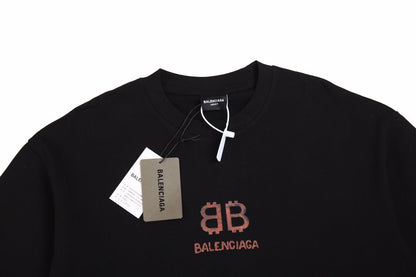 T-shirt Balenciaga à double logo B noir
