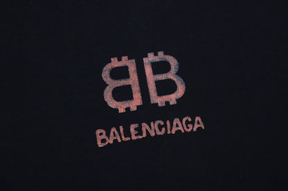 T-shirt Balenciaga à double logo B noir
