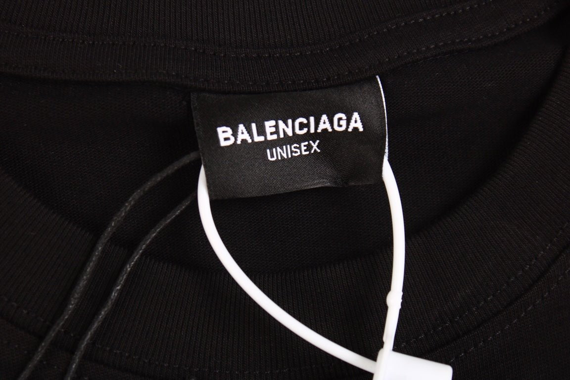 T-shirt Balenciaga à double logo B noir