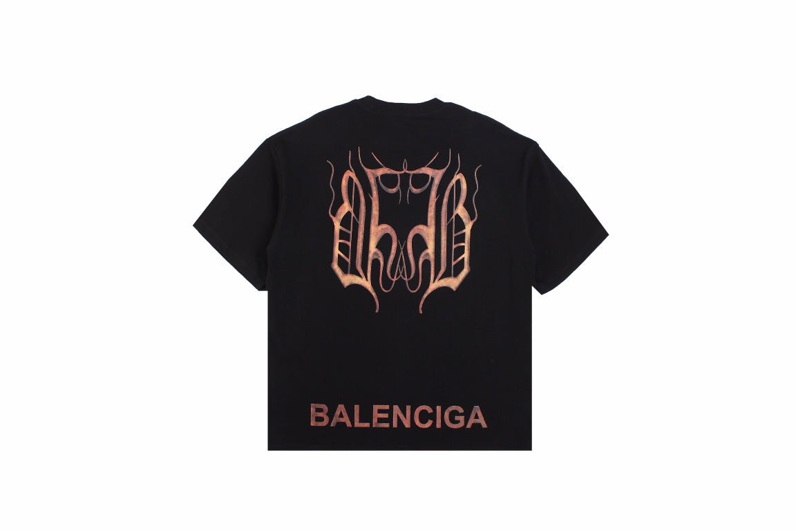 T-shirt Balenciaga à double logo B noir