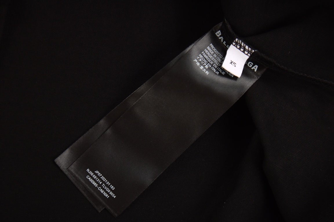 T-shirt Balenciaga à double logo B noir