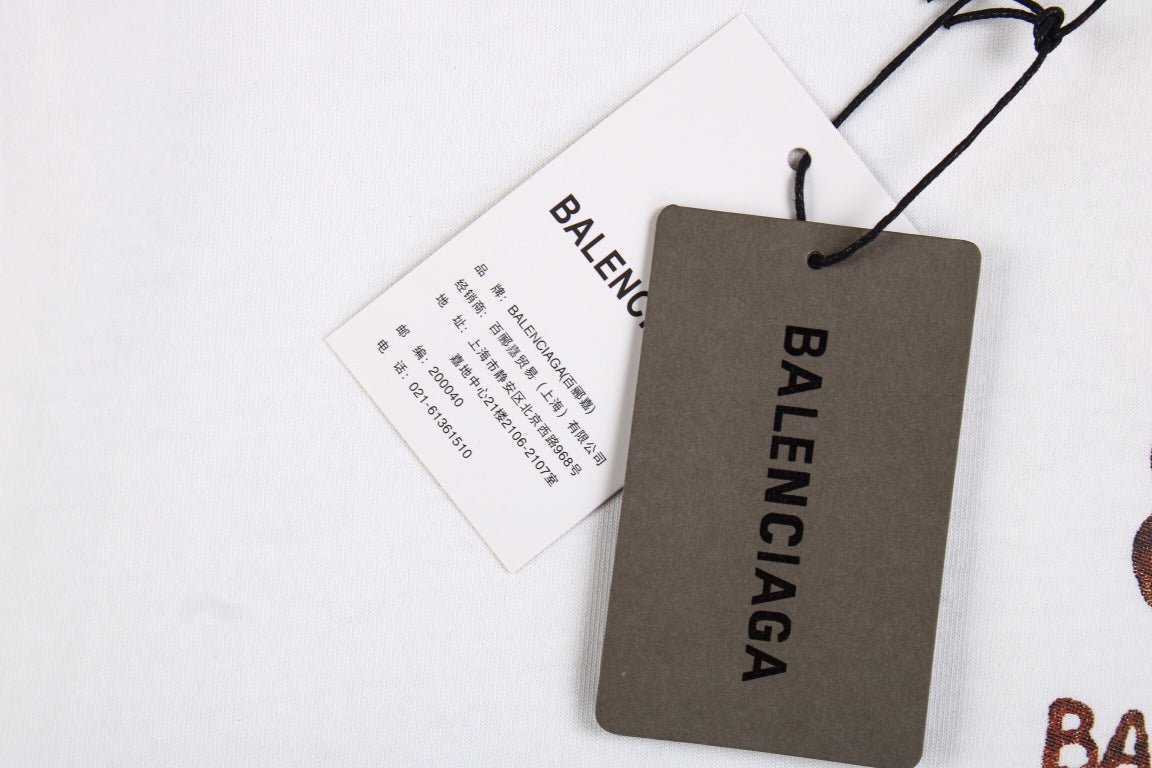 T-SHIRT BLANC BALENCIAGA À DOUBLE B LOGO