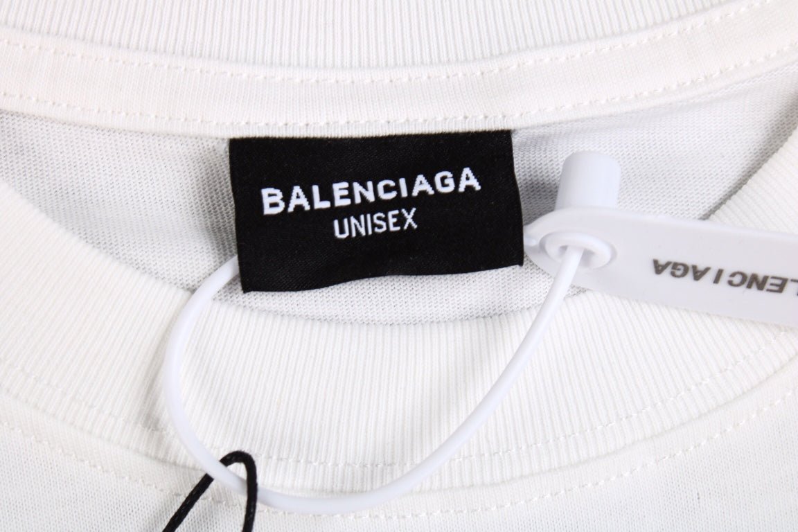 T-SHIRT BLANC BALENCIAGA À DOUBLE B LOGO