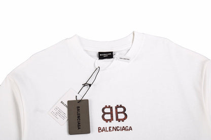 T-SHIRT BLANC BALENCIAGA À DOUBLE B LOGO