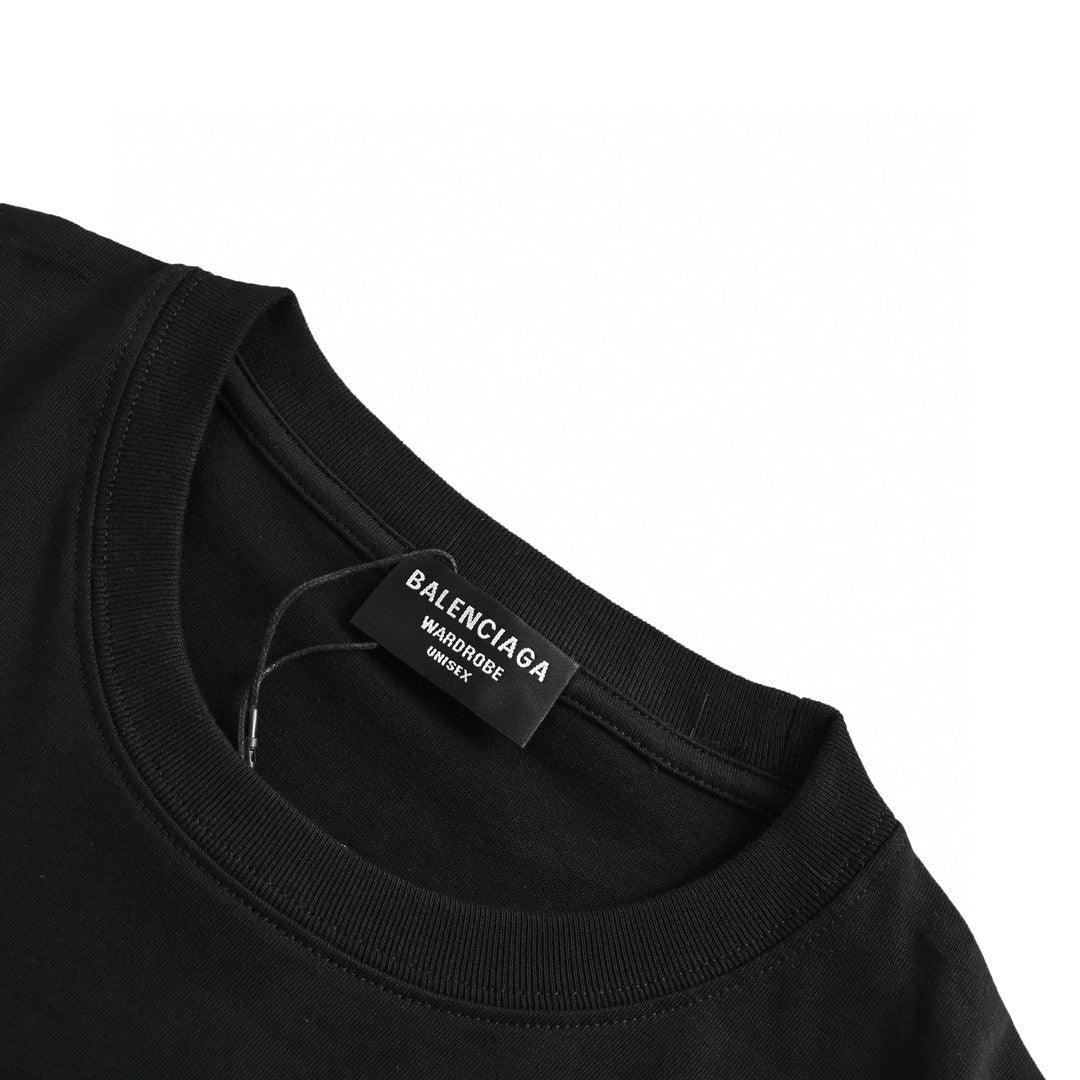 T-shirt Balenciaga avec logo brodé (noir)