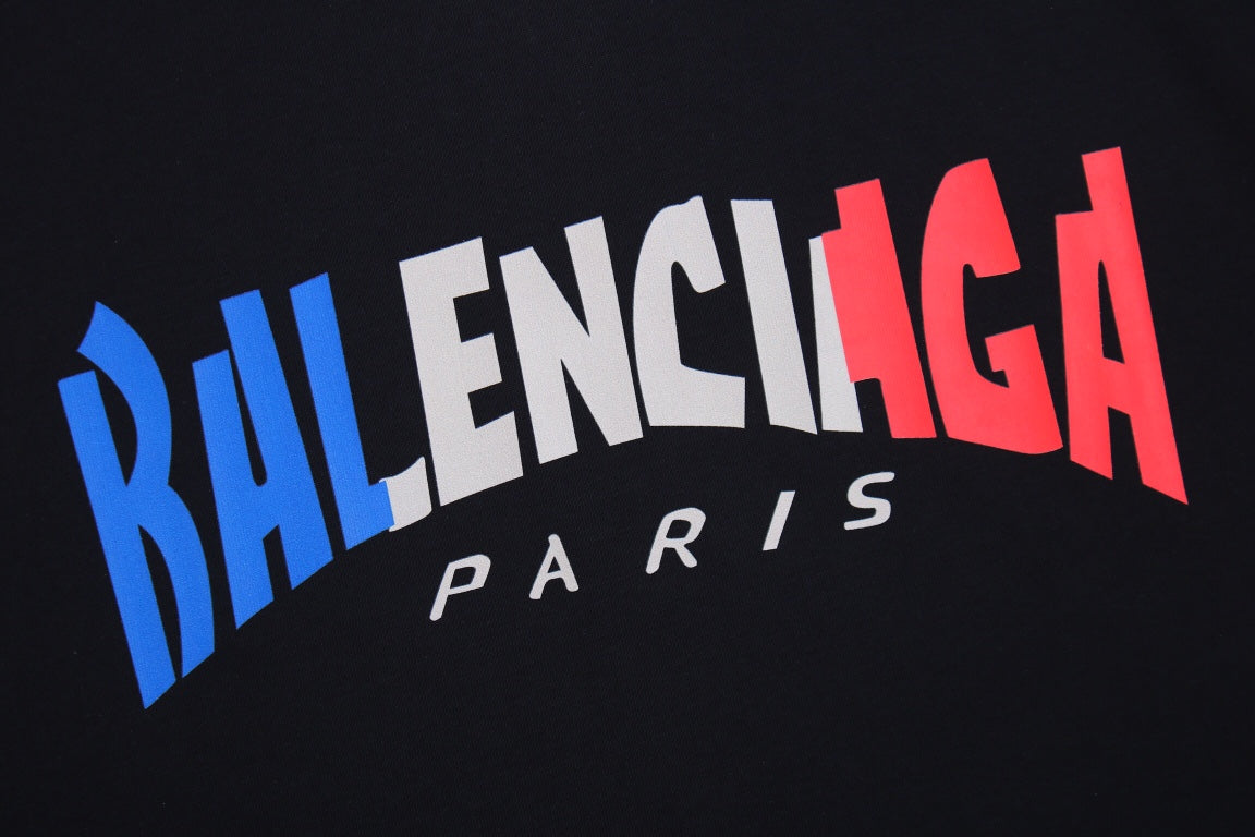 T-SHIRT BALENCIAGA FRANCE À LOGO DÉGRADÉ