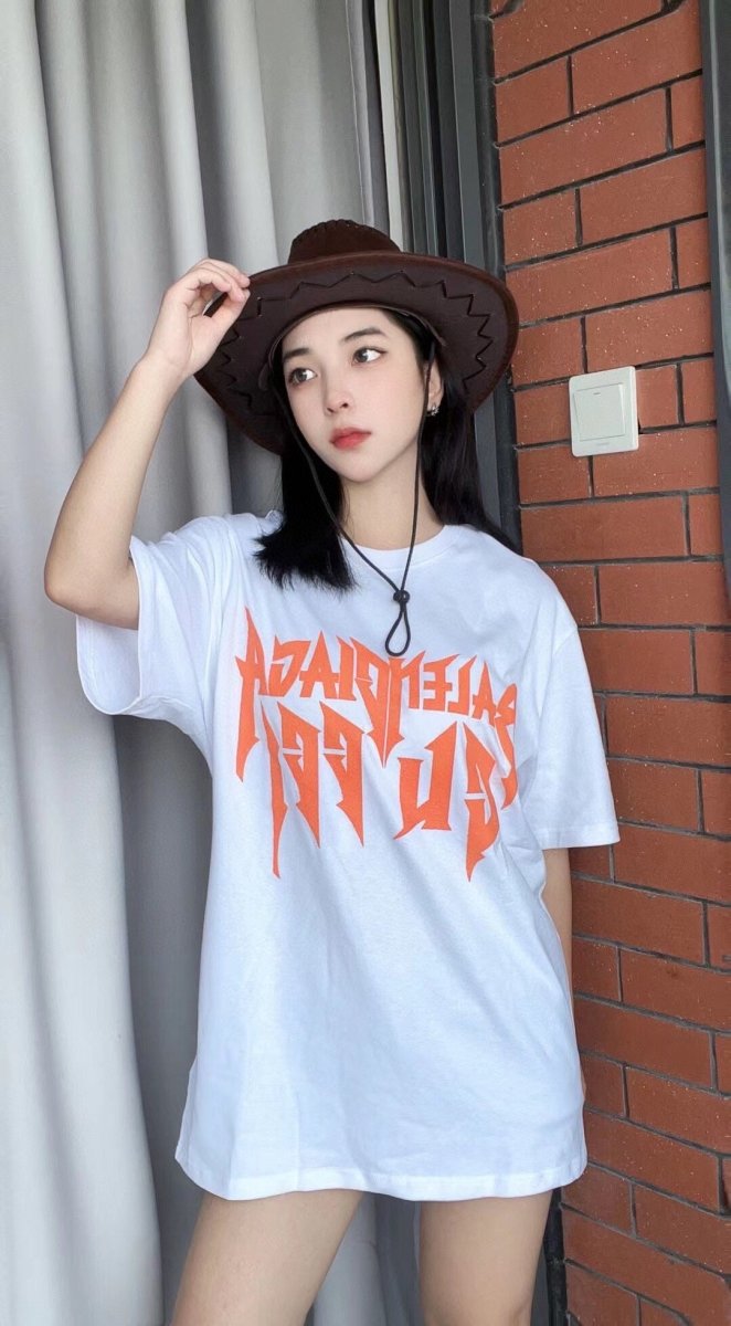 T-shirt Balenciaga à logo gothique - Blanc