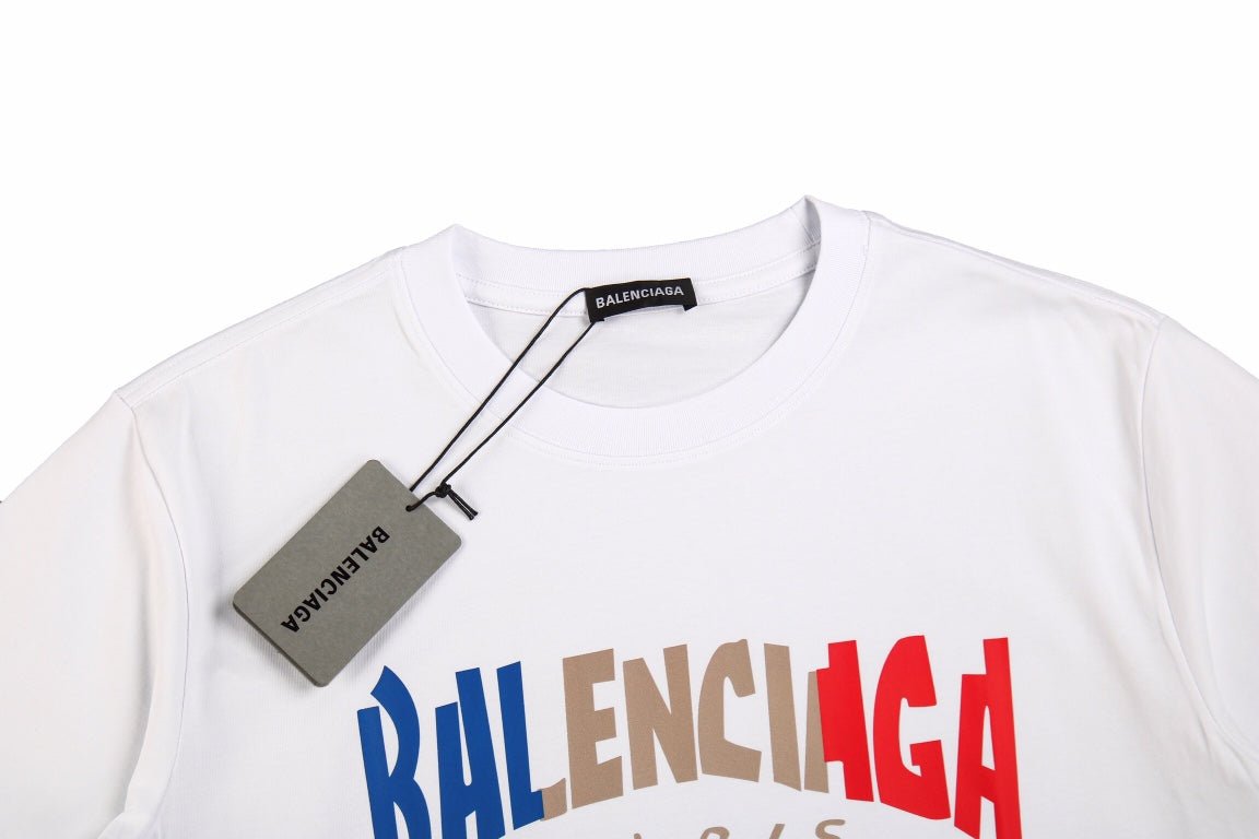 T-SHIRT BLANC BALENCIAGA À LOGO DÉGRADÉ