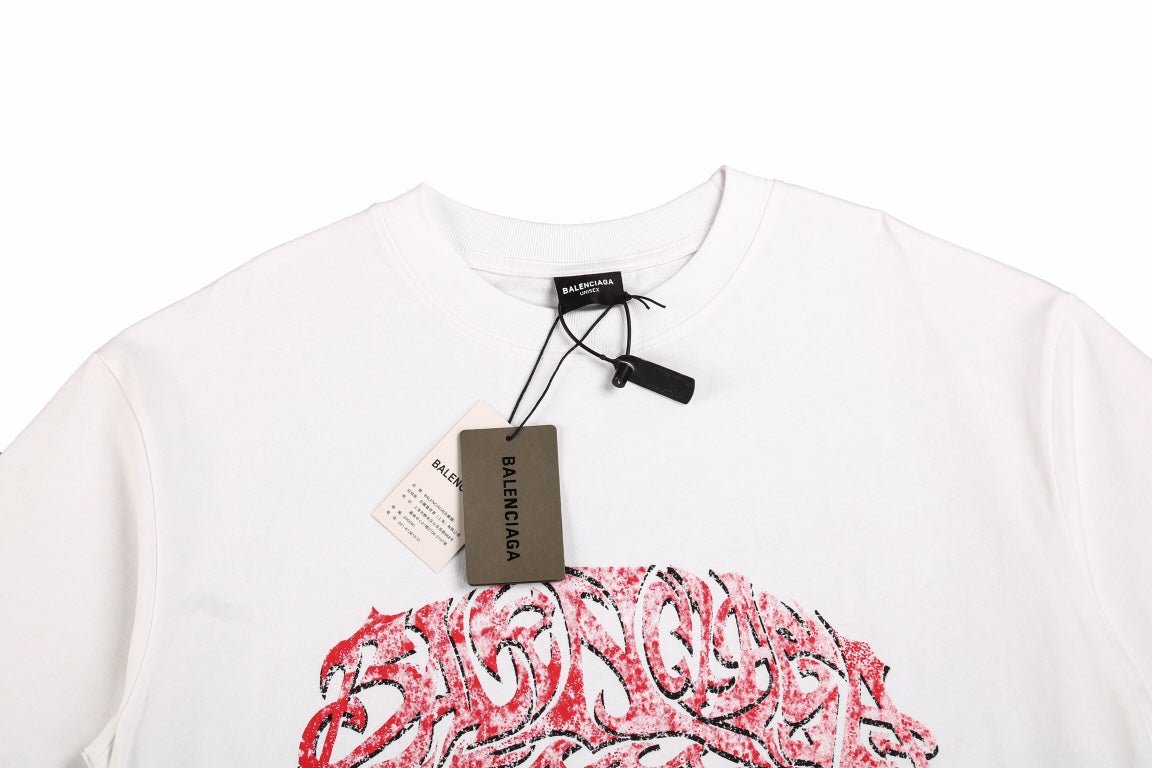 T-SHIRT BLANC BALENCIAGA À LOGO GRAFFITI