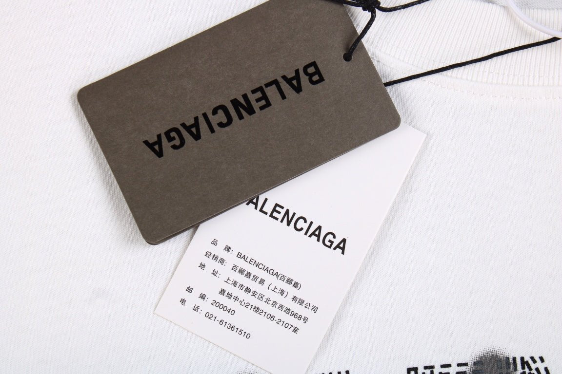 T-SHIRT BLANC BALENCIAGA À LOGO GRAFFITI