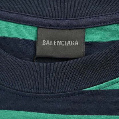 T-shirt rayé vert et noir Balenciaga