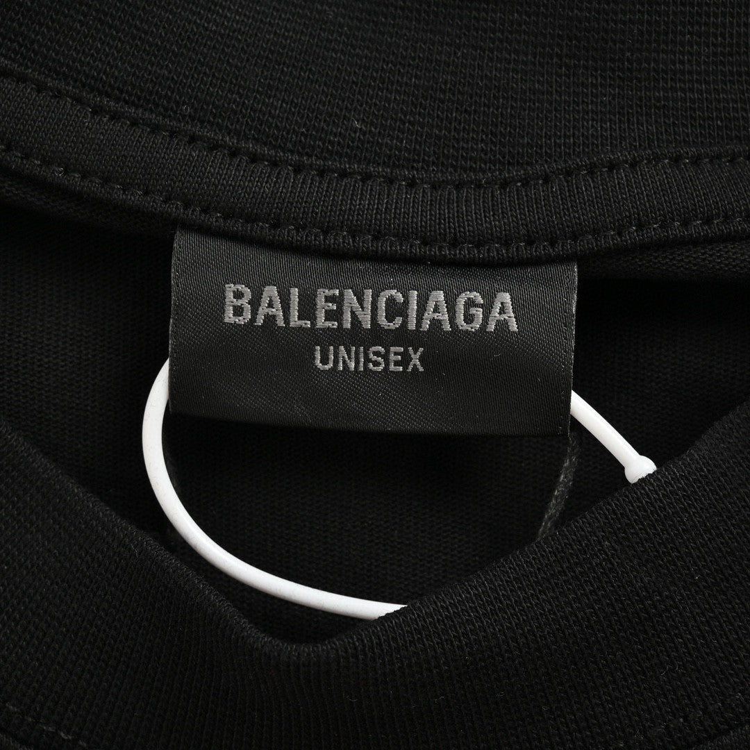 T-shirt Balenciaga gris à logo (noir)
