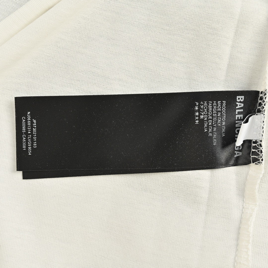 T-shirt Balenciaga gris à logo (blanc)