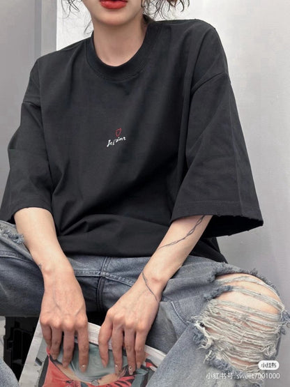 Balenciaga Je t'aime T-Shirt Noir